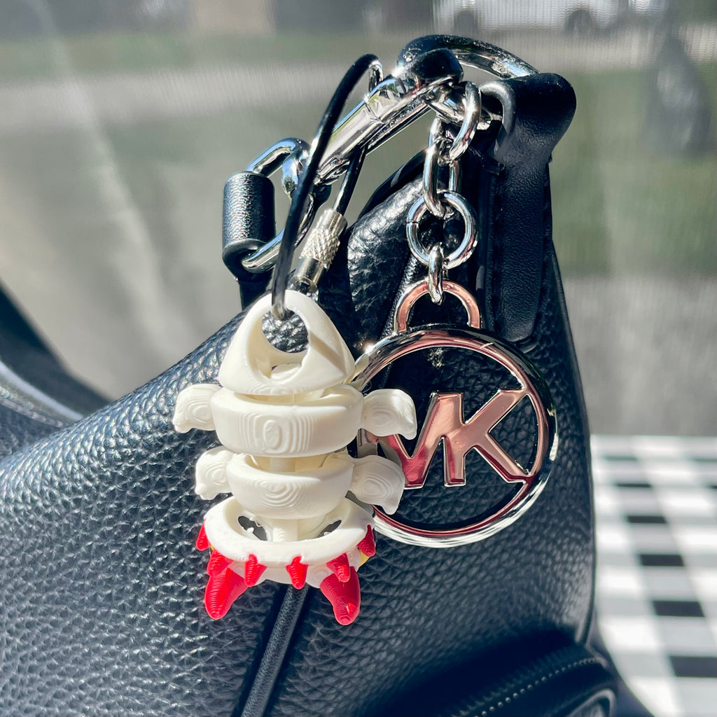 Flexi Horned Toad Articulated Bag Charm - 3D Printed Fidget Keychain