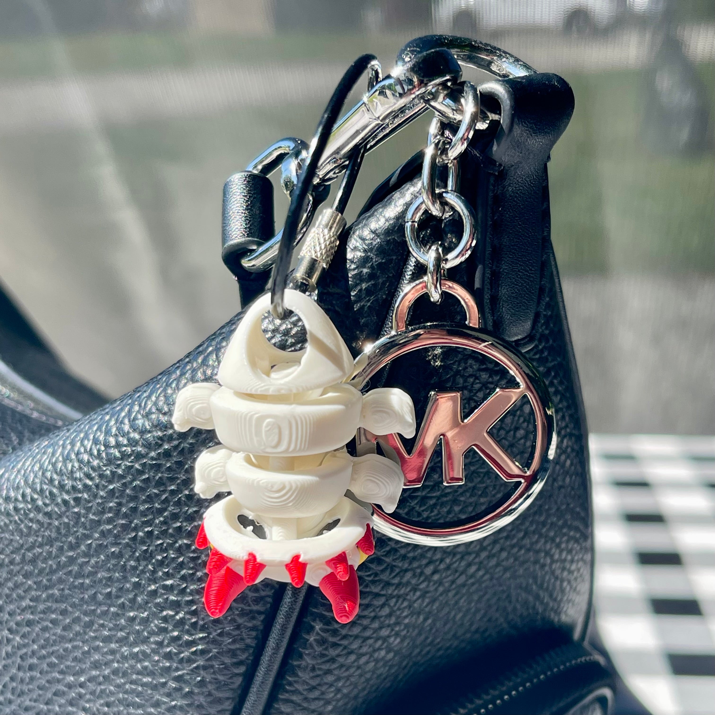 Flexi Horned Toad Articulated Bag Charm - 3D Printed Fidget Keychain