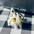 Flexi Articulated Squirrel Bag Charm - Black/Yellow/White 3D Printed
