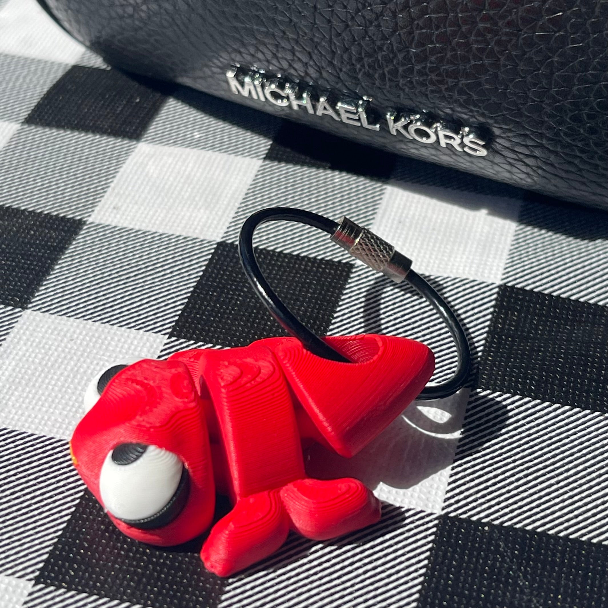 Flexi Fidget Pet Bag Charm - Red 3D Printed Articulated Keychain