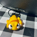 Flexi Yellow Fidget Pet Bag Charm - Articulated 3D Printed Keychain