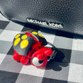 Flexi Red Ladybug Bag Charm - Articulated 3D Printed Keychain Fidget