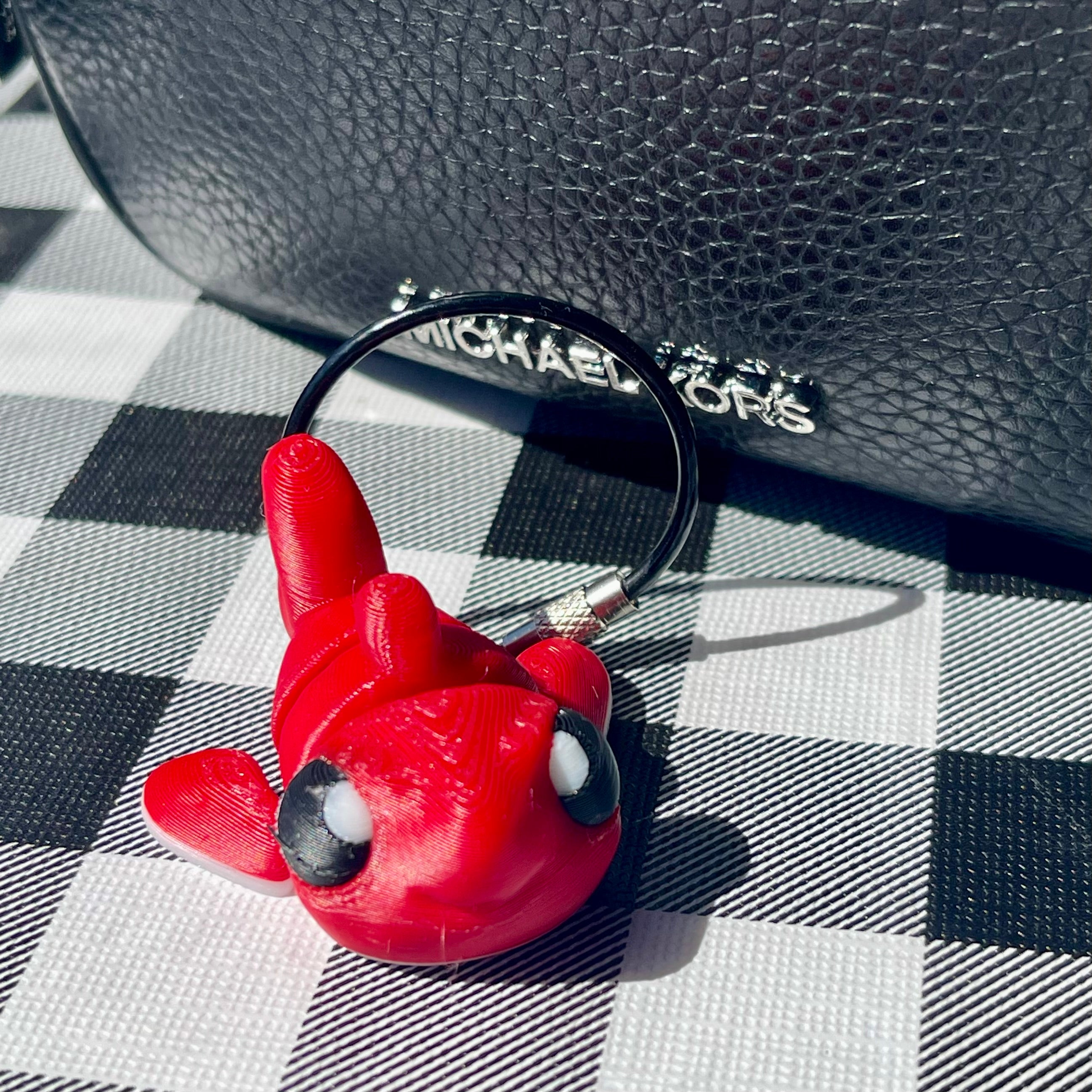 Flexi Fidget Red Dolphin Articulated Bag Charm Keychain