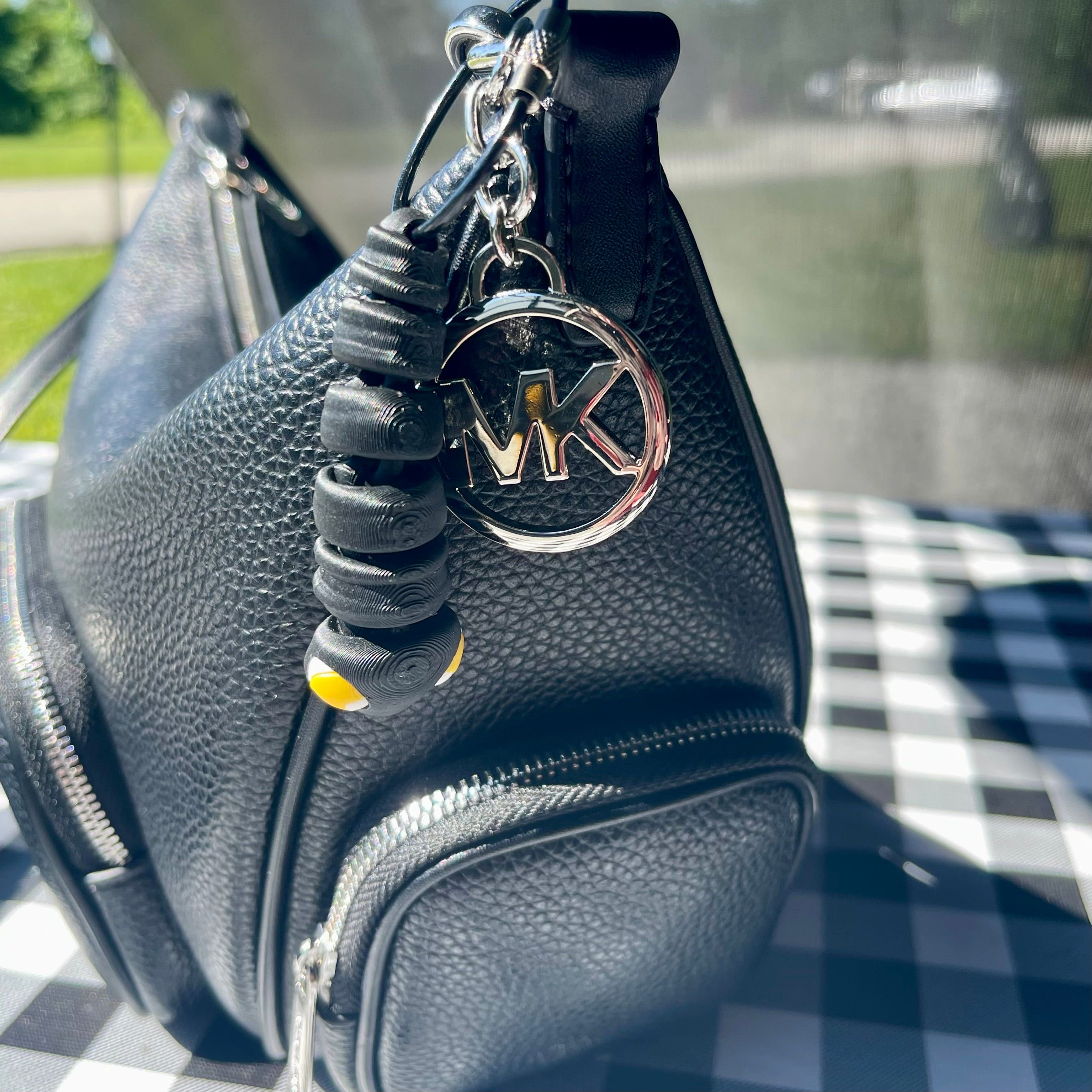 Flexi Worm Articulated Bag Charm - Yellow & Black 3D Printed Fidget