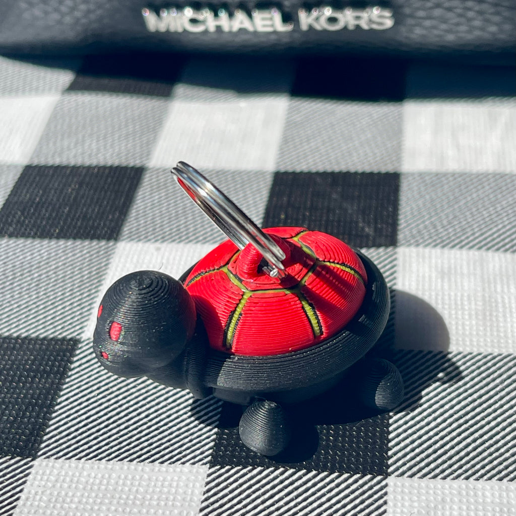 Flexi Tiny Turtle Articulated Bag Charm - 3D Printed Fidget Keychain