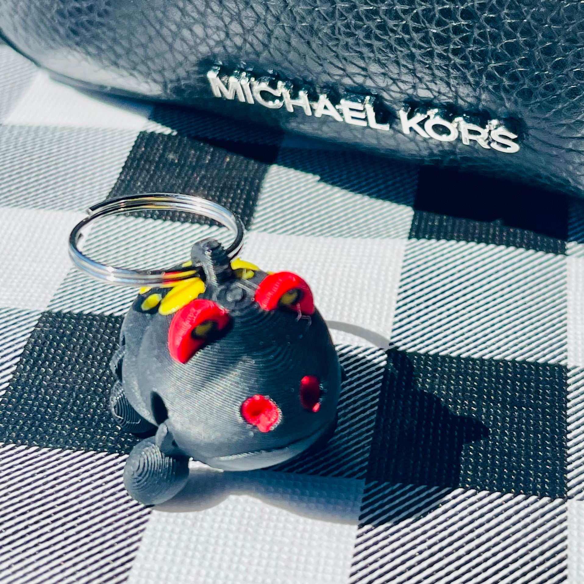 Flexi Tiny Toad Articulated Bag Charm - Red/Yellow/Black 3D Printed