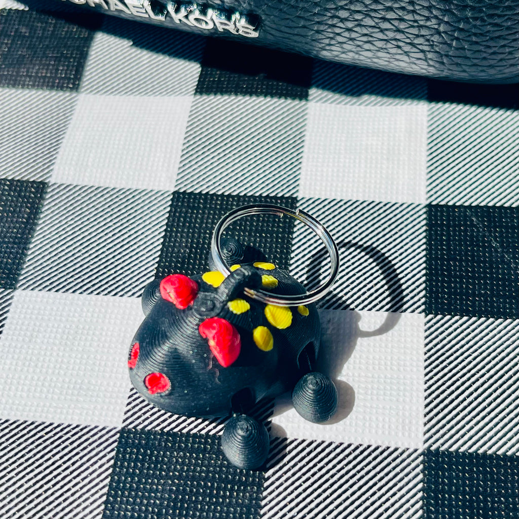 Flexi Tiny Toad Articulated Bag Charm - Red/Yellow/Black 3D Printed