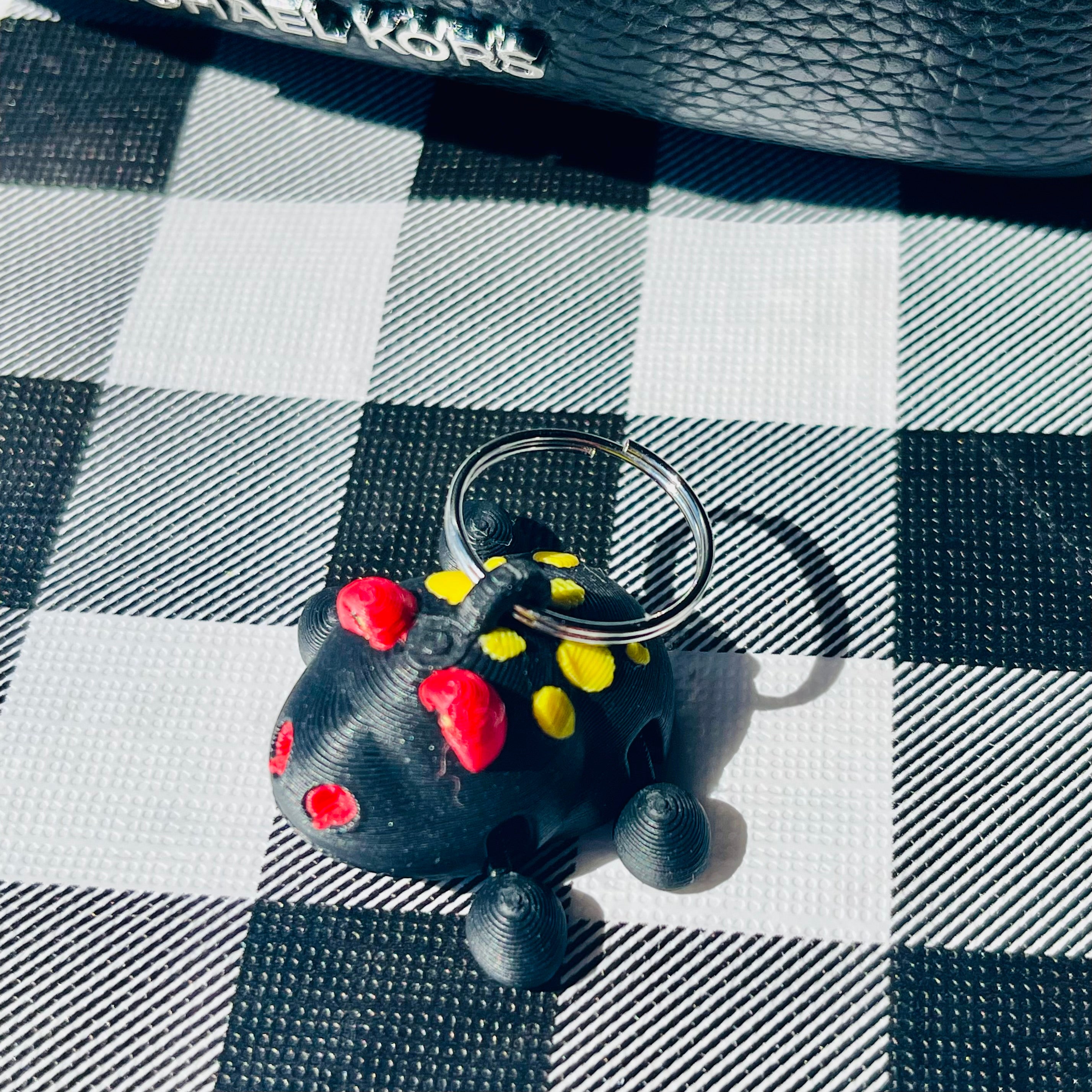 Flexi Tiny Toad Articulated Bag Charm - Red/Yellow/Black 3D Printed