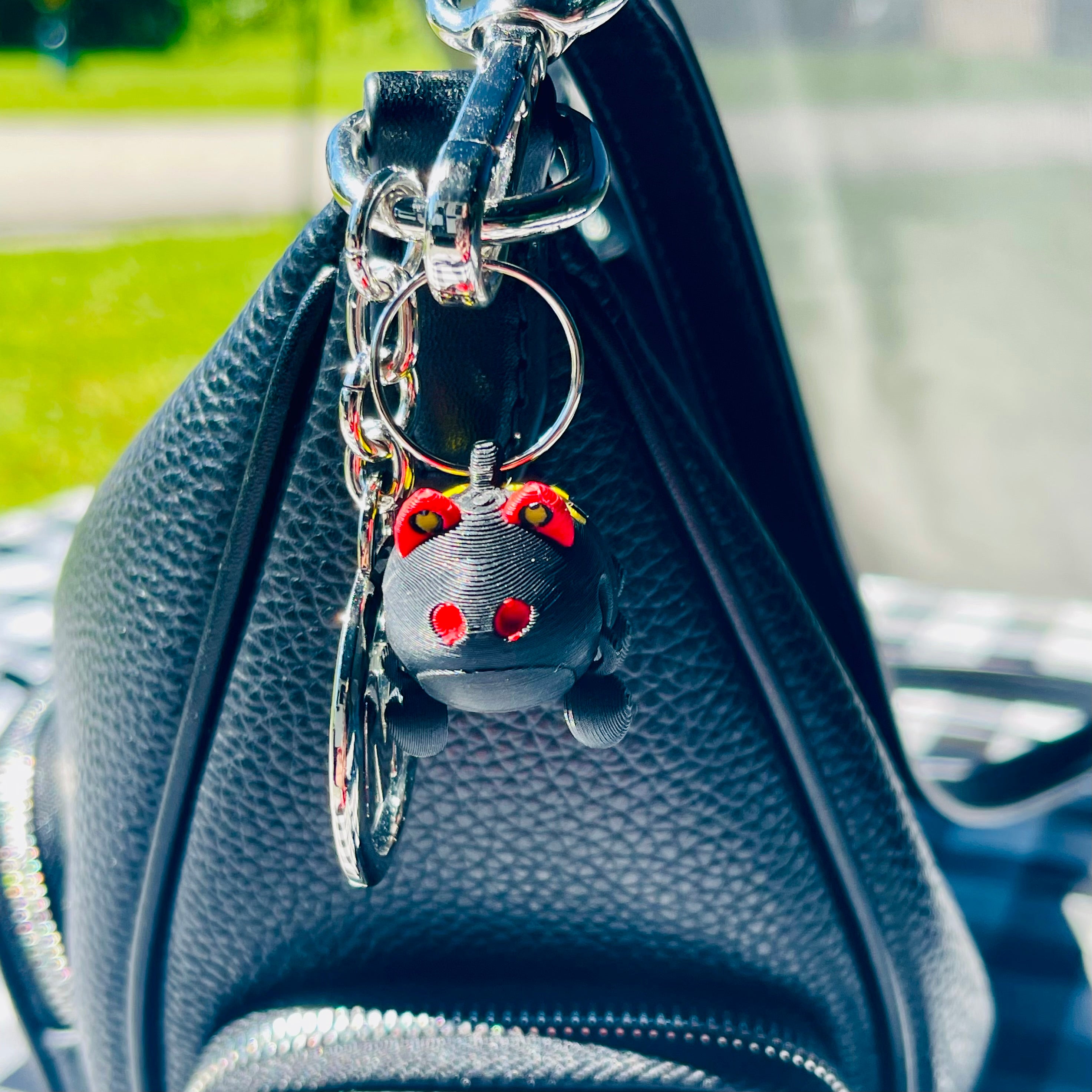 Flexi Tiny Toad Articulated Bag Charm - Red/Yellow/Black 3D Printed