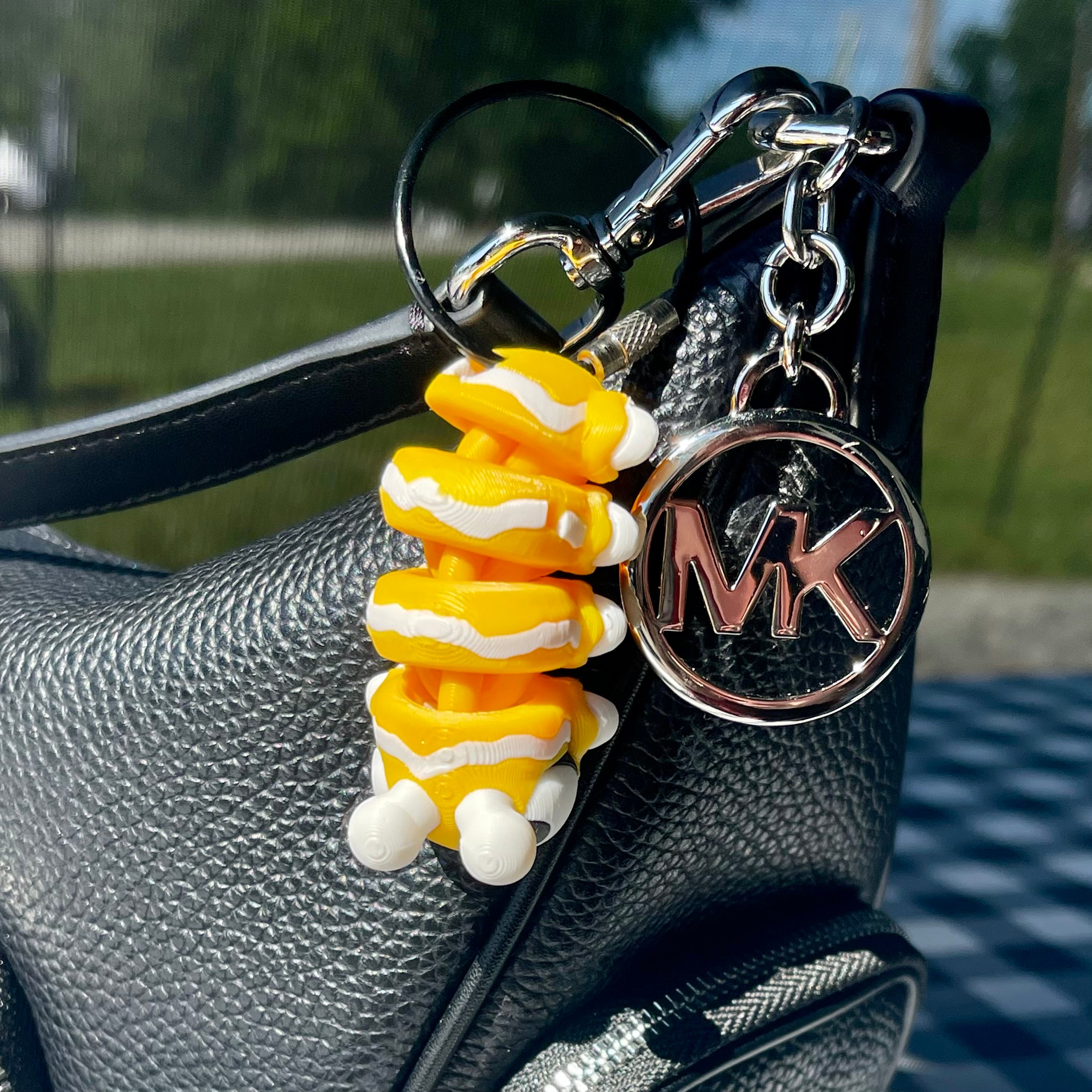 Flexi Caterpillar Bag Charm - Articulated 3D Printed Fidget Toy