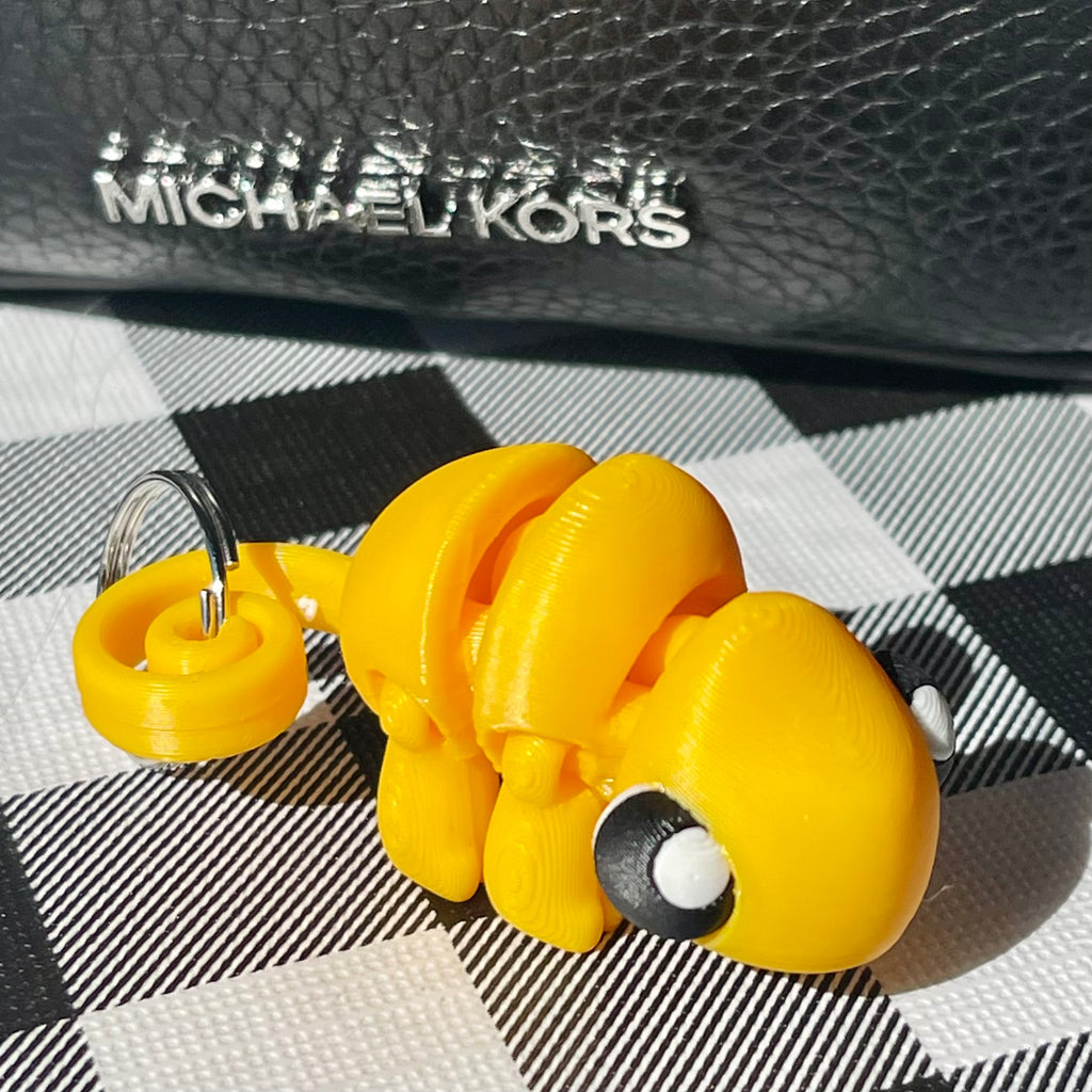 Flexi Chameleon Bag Charm - Articulated 3D Printed Fidget Keychain