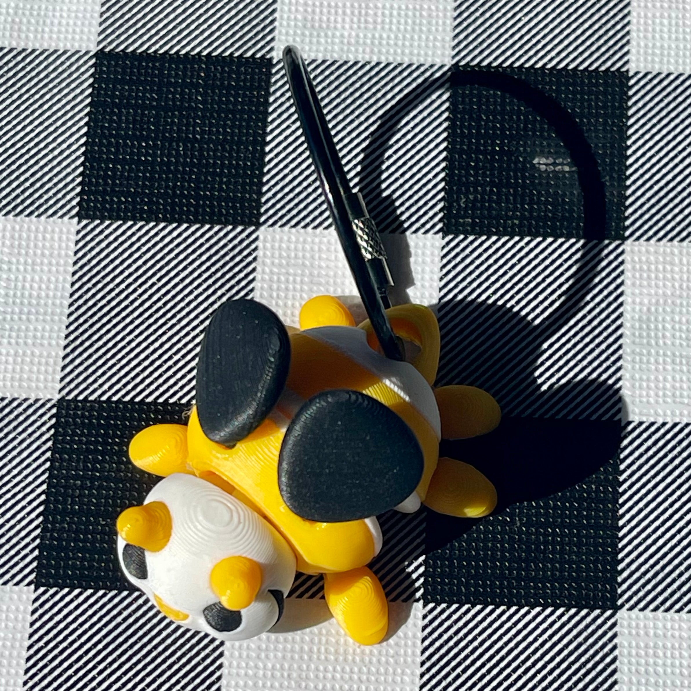 Flexi Honey Bee 3D Printed Articulated Keychain Bag Charm