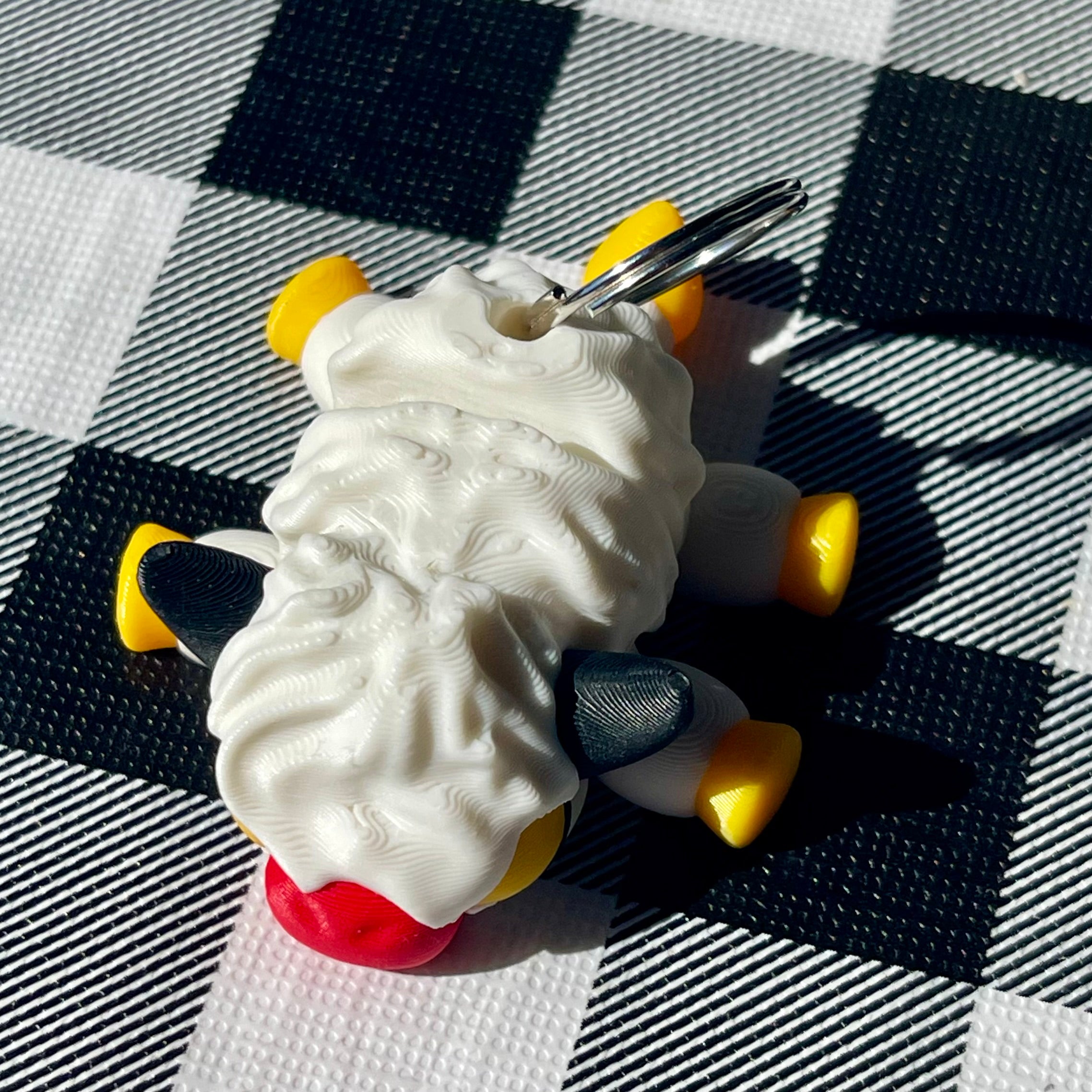 Flexi Curly Sheep Articulated Bag Charm - 3D Printed Fidget Keychain