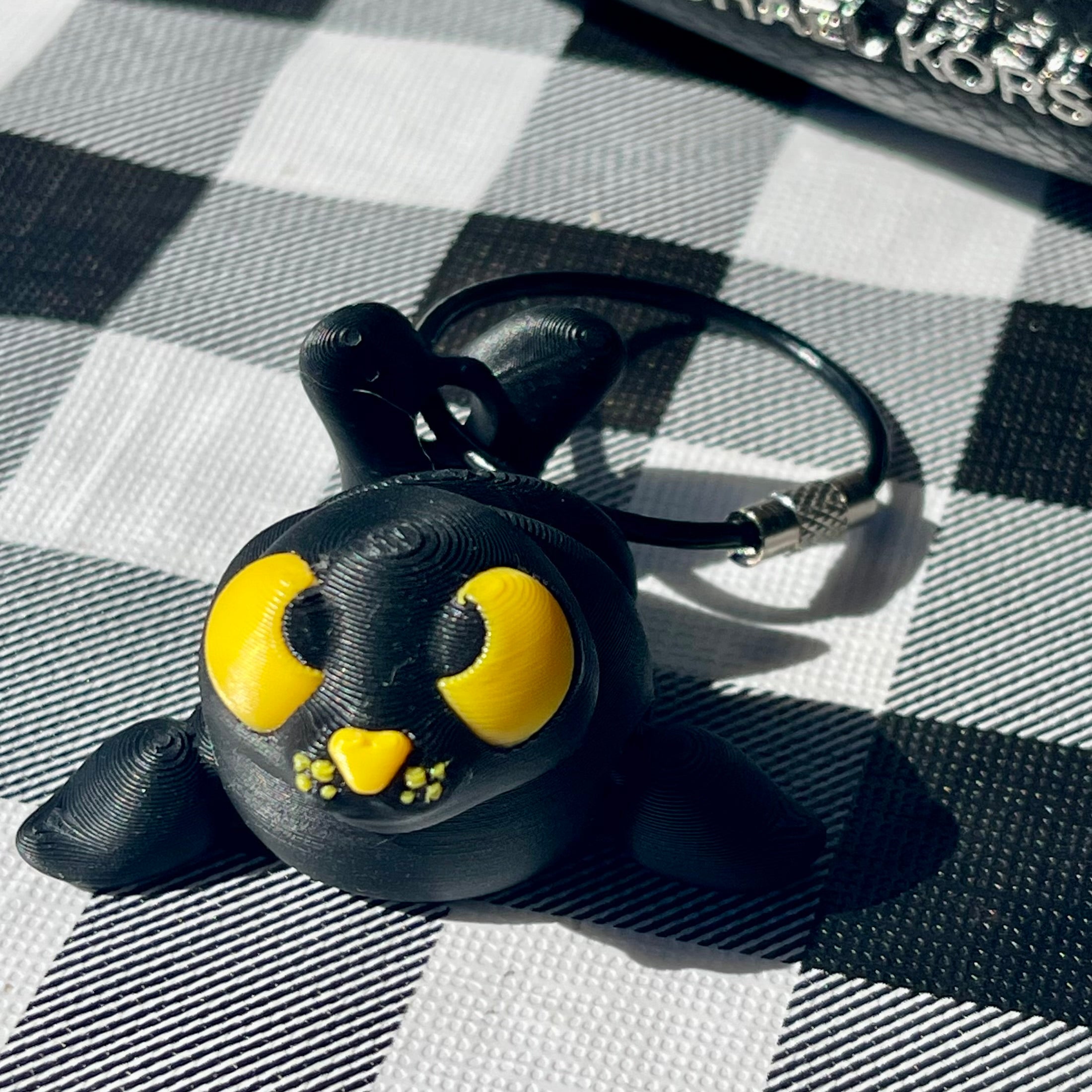 Flexi Seal Articulated 3D Printed Bag Charm - Black & Gold