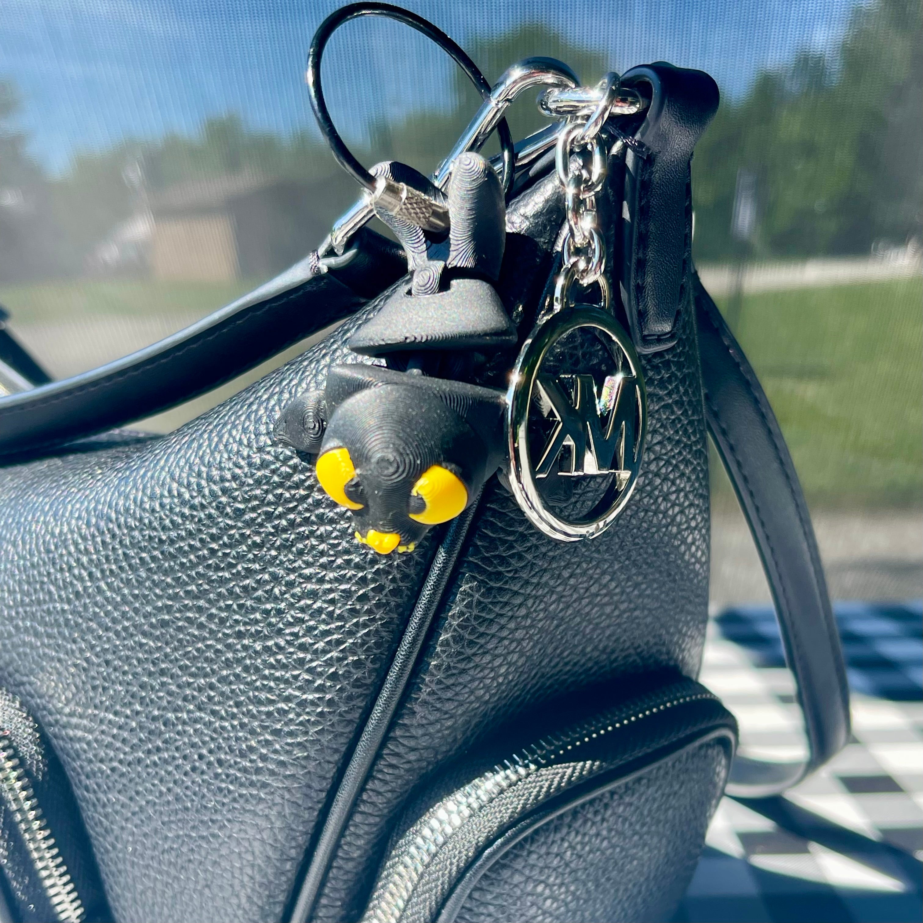Flexi Seal Articulated 3D Printed Bag Charm - Black & Gold