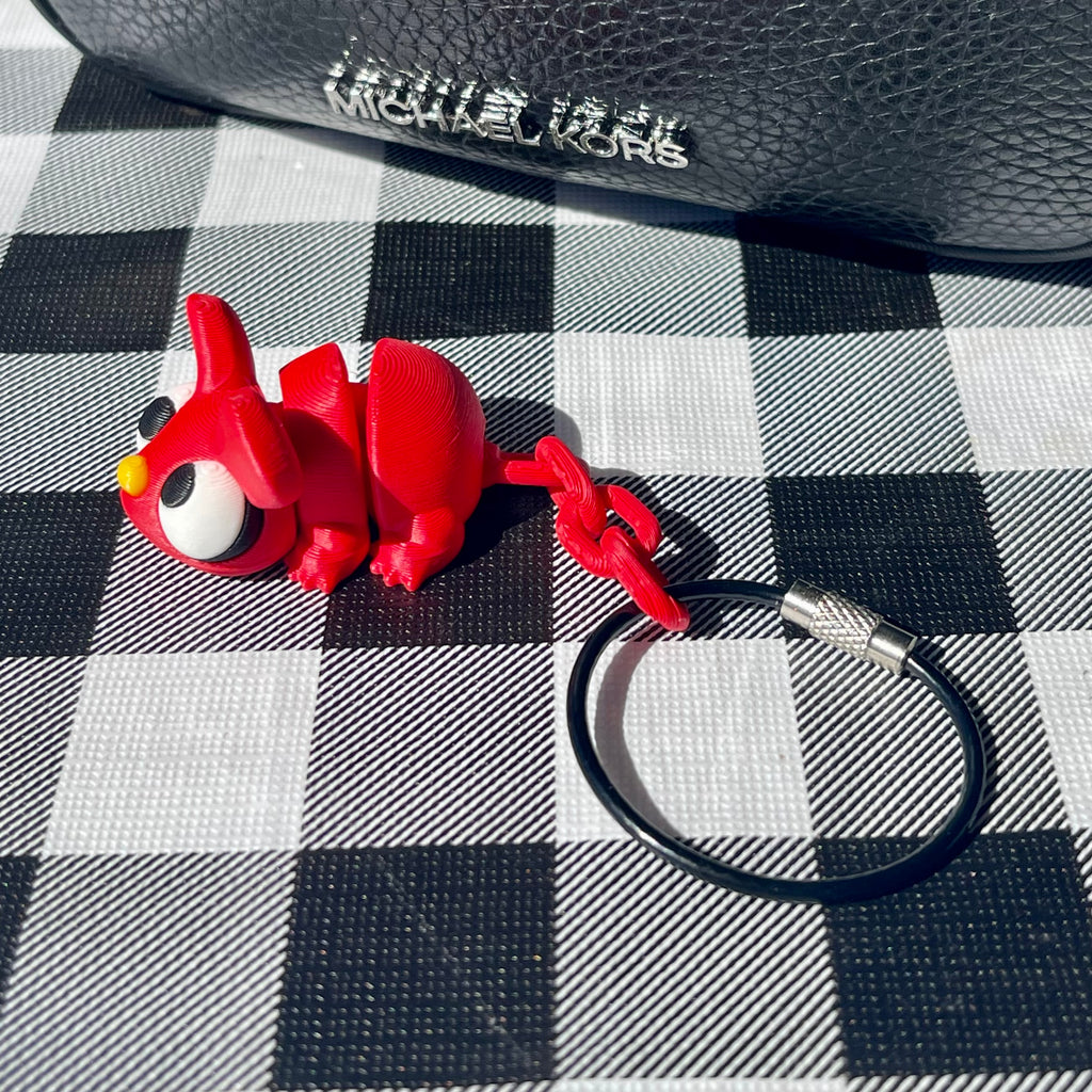 Flexi Mouse Articulated Bag Charm - 3D Printed Fidget Keychain