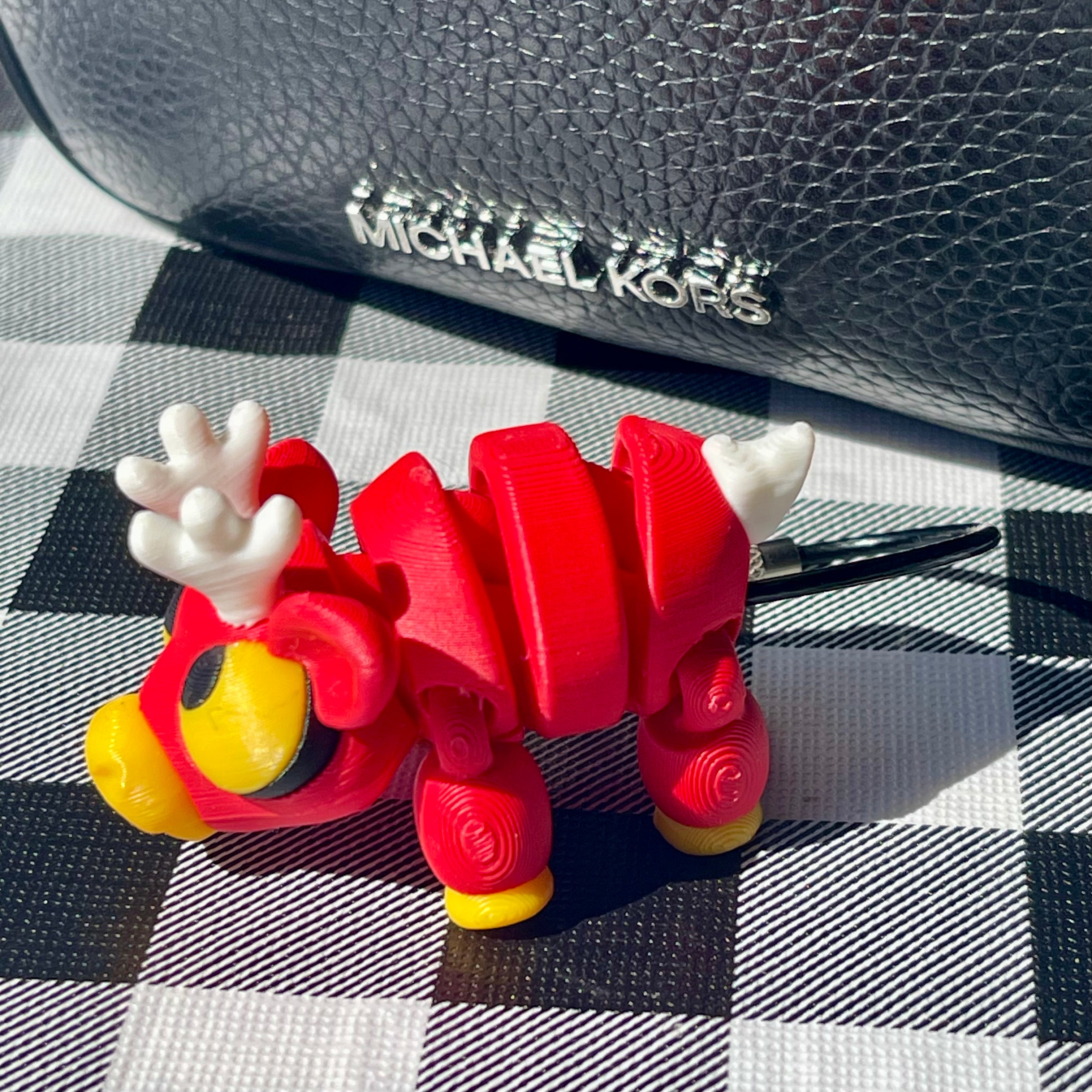 Flexi Reindeer Articulated Bag Charm - 3D Printed Fidget Keychain