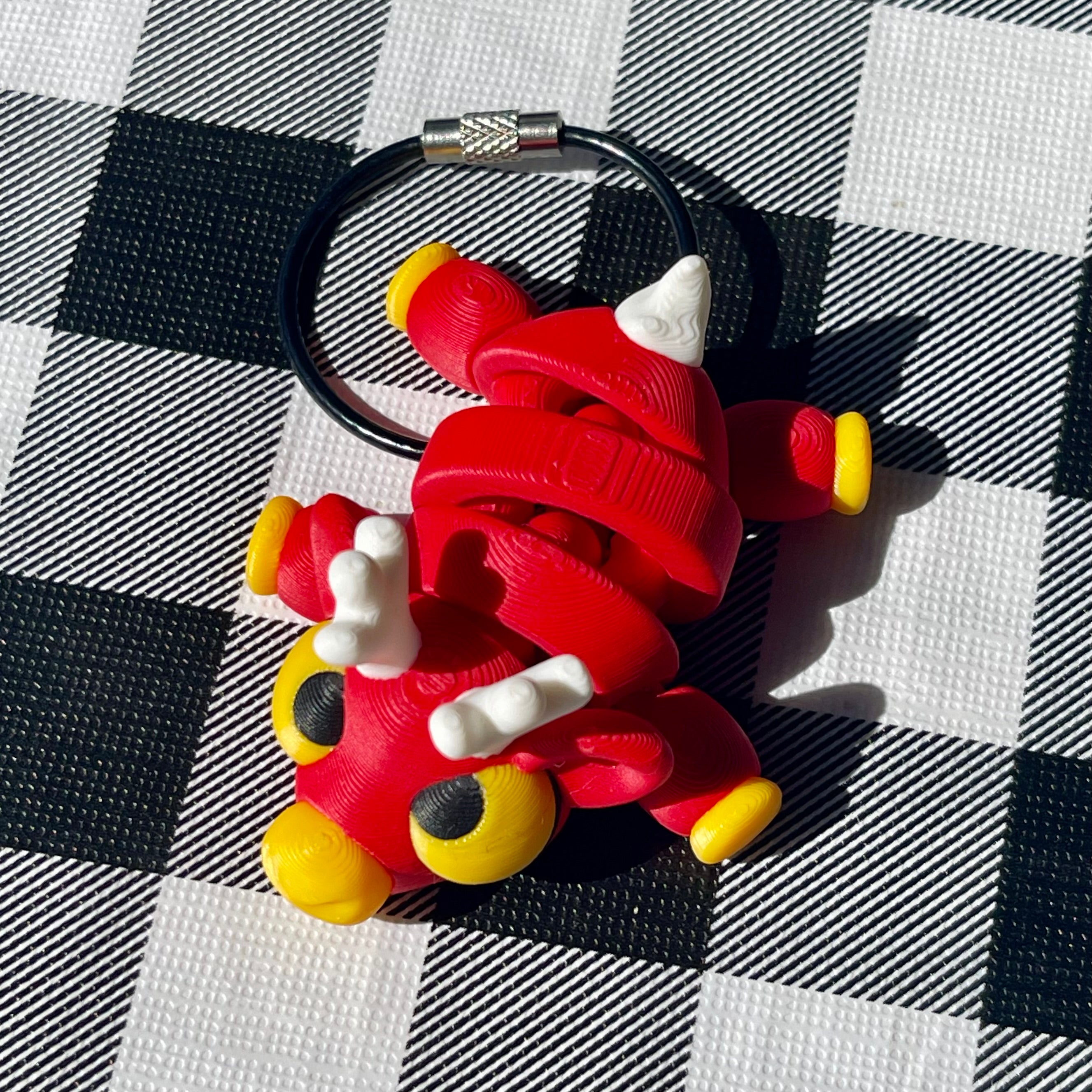 Flexi Reindeer Articulated Bag Charm - 3D Printed Fidget Keychain