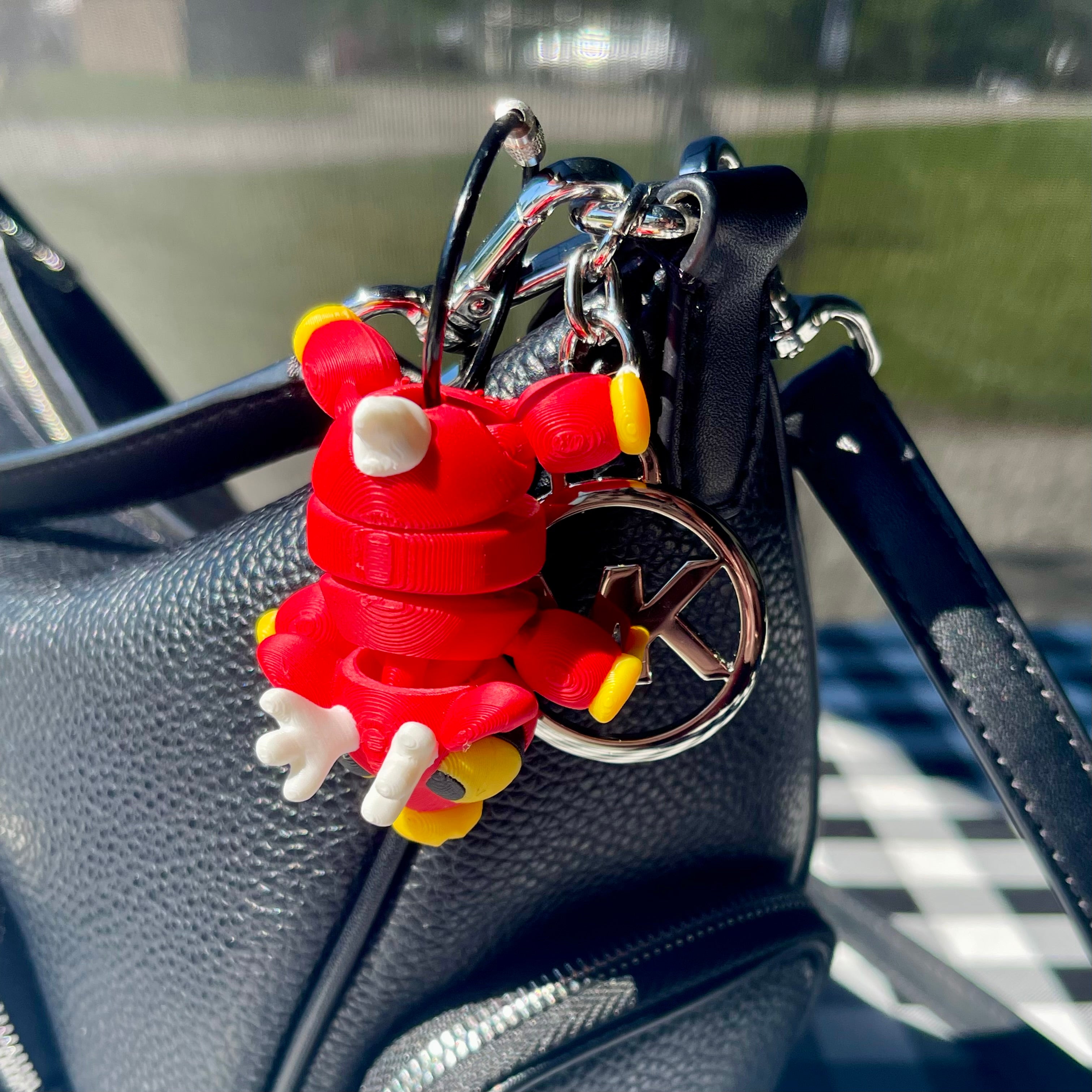 Flexi Reindeer Articulated Bag Charm - 3D Printed Fidget Keychain