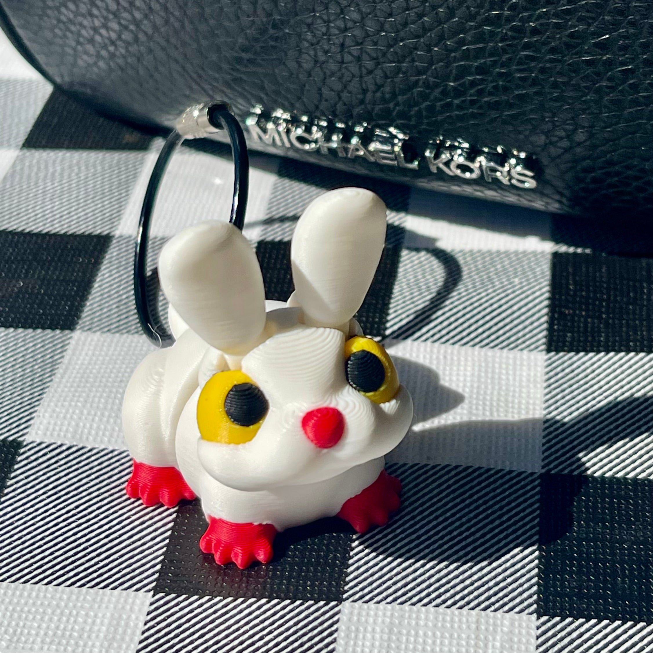 Flexi Bunny Articulated Bag Charm - 3D Printed Fidget Keychain