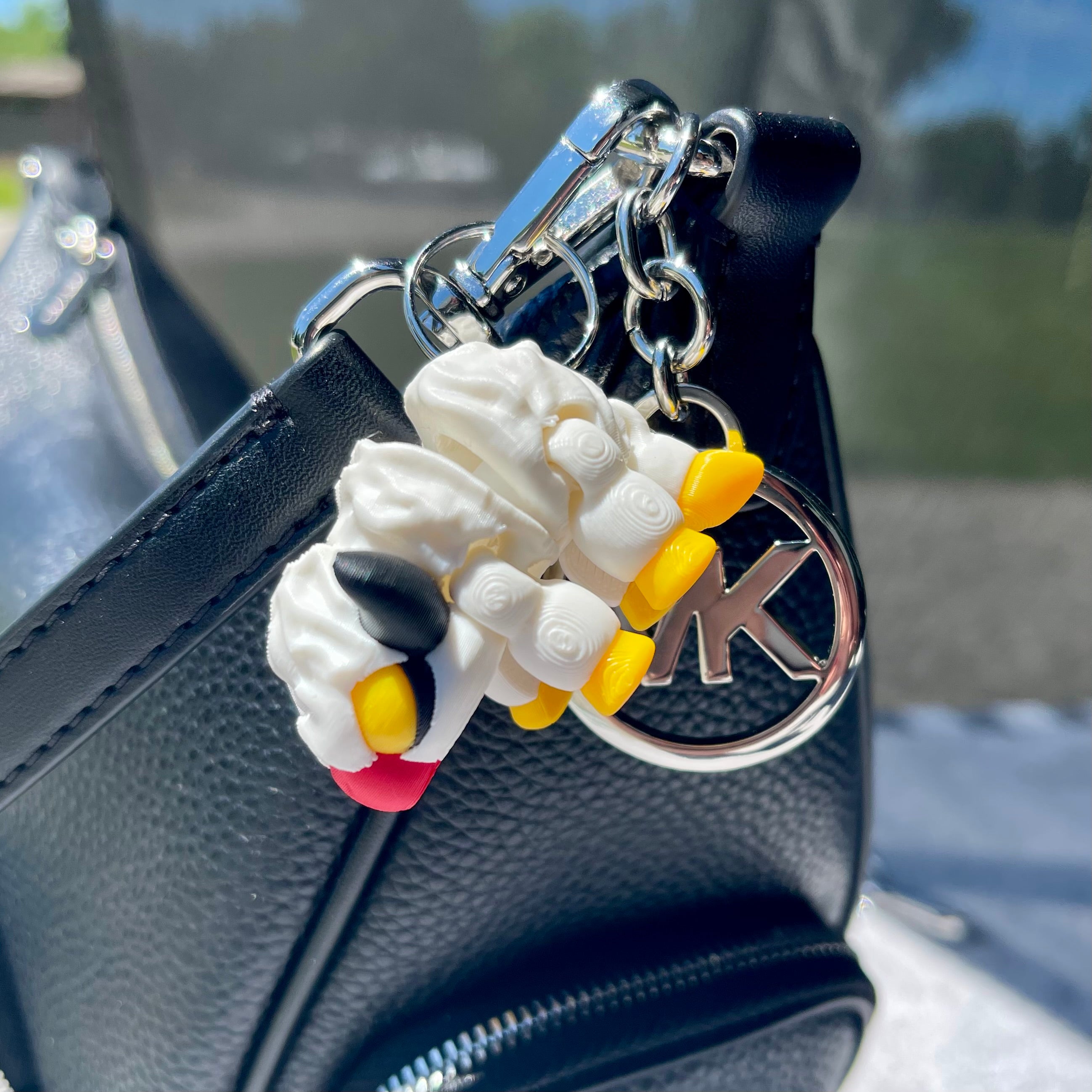Flexi Curly Sheep Articulated Bag Charm - 3D Printed Fidget Keychain