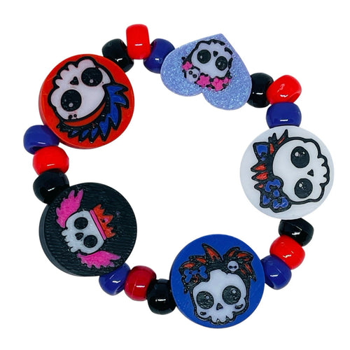 3D Printed Kandi Beads for Raves, Festivals & Bracelet Trading: Lavendar Skulls
